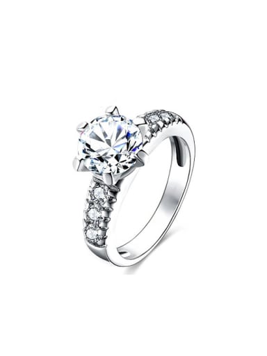 Exquisite White Gold Plated Zircon Ring