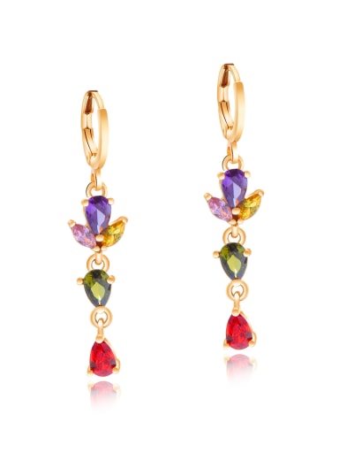 Copper With 18k Gold Plated Fashion Water Drop Earrings