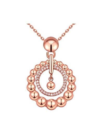 Simple Round Copper Rhinestones Necklace