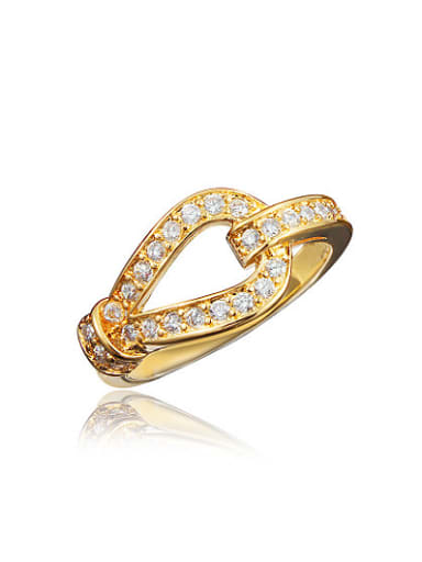 High Quality 18k Gold Plated Geometric Zircon Ring