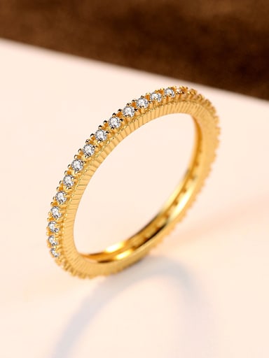 Pure silver plating 18K-gold AAA zircon ring
