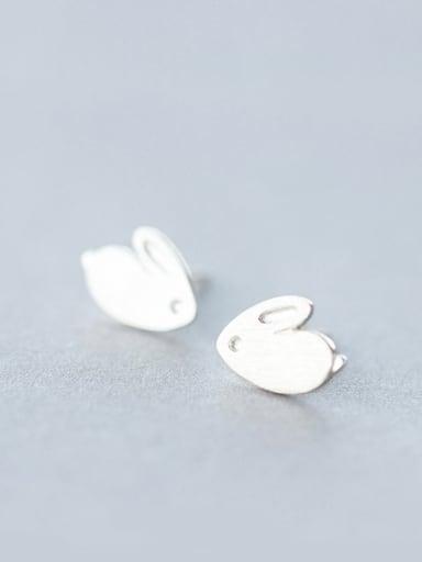 S925 silver cute rabbit stud cuff earring