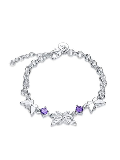 Fashion Butterflies Purple Zircon Bracelet
