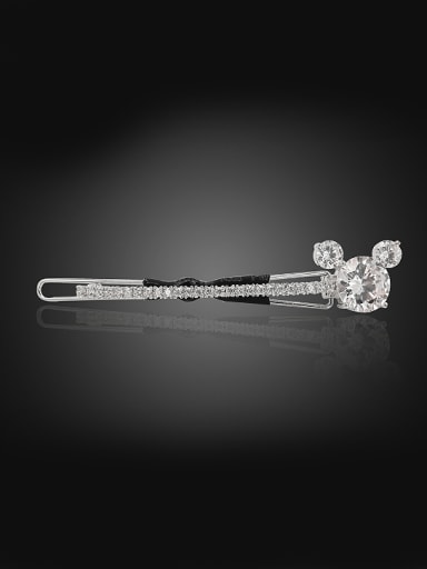 Simple Mickey Shiny Cubic Zirconias Copper Hairpin