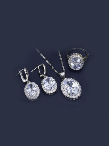 custom Oval Zircon Wedding Jewelry Set
