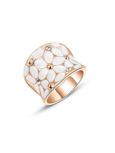 Temperament Flower Pattern Rose Gold Plated Ring