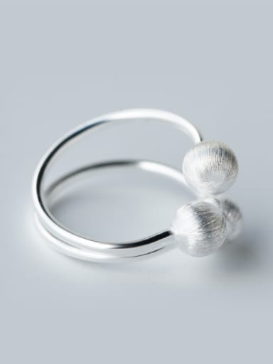 925 Sterling Silver With Platinum Plated Trendy Ball Rings