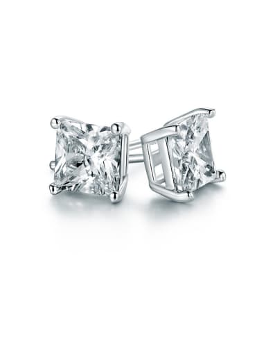 Square-shaped Zircon stud Earring