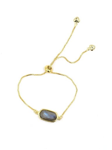 Simple Gemstones Gold Plated Adjustable Bracelet