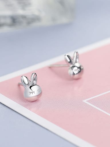 925 Silver Rabbit Shaped stud Earring