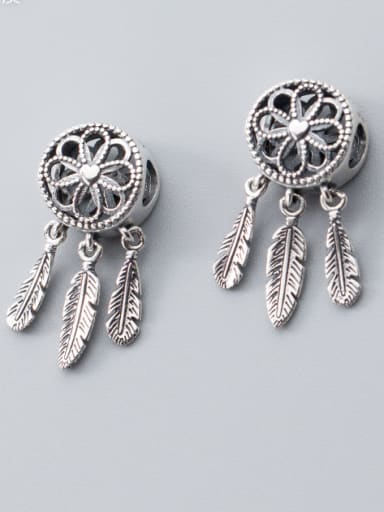 925 Sterling Silver With Antique Silver Plated Vintage Flower Charms