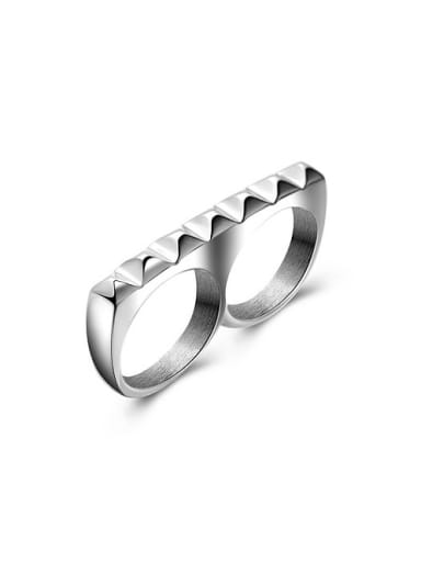 Unisex Personality Glass Shaped Titanium Ring