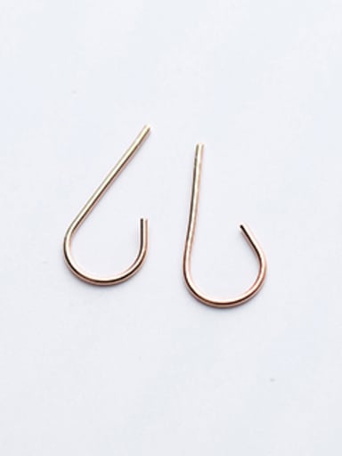 Personality Rose Gold Plated Letter J Shaped Stud Earrings