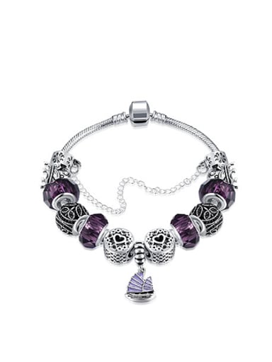 Fashion Purple Glass Personalized Bracelet