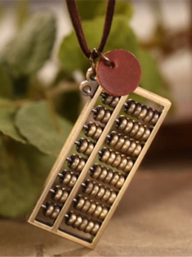 Women Retro Abacus Shaped Necklace