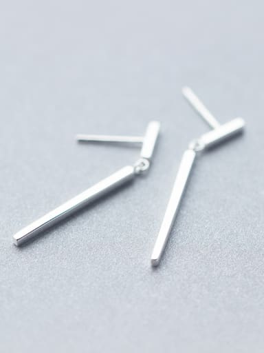 S925 silver smooth nunchucks threader earring