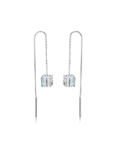 Simple Cubic Crystal Line Earrings