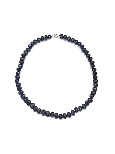 Women Black Freshwater Pearl Handmade Necklace