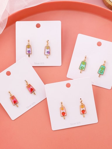 Alloy With Rose Gold Plated Cute Friut Ice Cream Drop Earrings