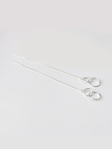 Double Rings Silver Line Earrings