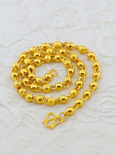 Gold Plated Scrub Beads Necklace