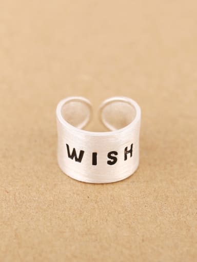 Personalized WISH Silver Opening Ring