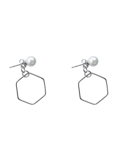 Freshwater Pearl Hexagon shaped Earrings