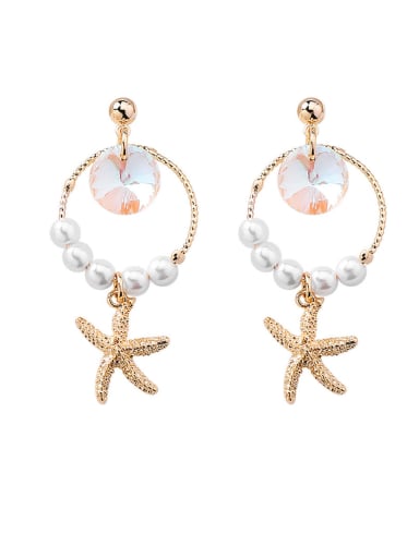 Alloy With Gold Plated Fashion Sea Star  Drop Earrings
