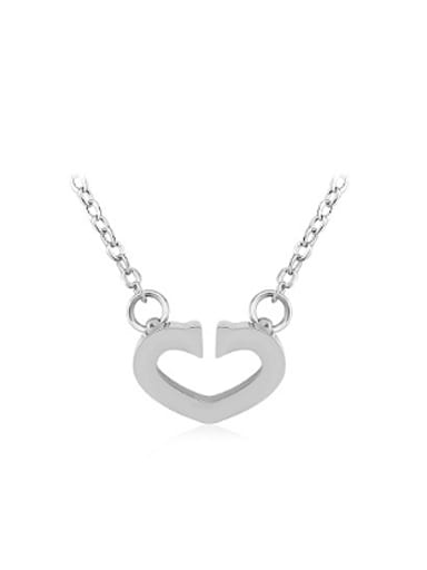Simple Opening Hollow Heart shaped Necklace