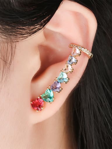 Copper With Glass stone Trendy Heart Stud Earrings