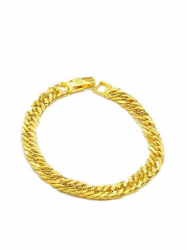 Men Exquisite 24K Gold Plated Geometric Shaped Copper Bracelet