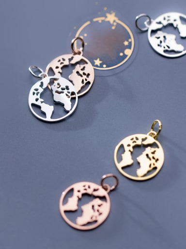 925 Sterling Silver With Hollow Simplistic Round Charms