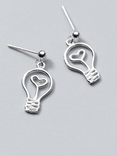 Pure silver fashion modeling bulbs love saplings Earrings