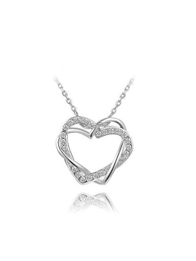 Women All-match Heart Shaped Crystal Necklace
