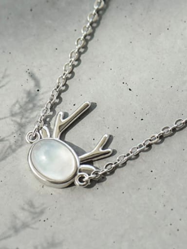 Simple Oval Stone Silver Bracelet