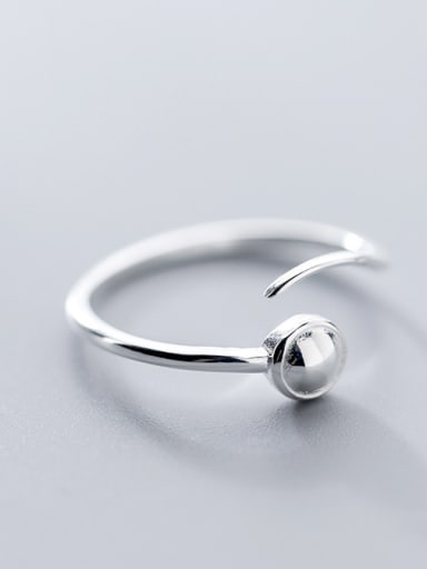 925 Sterling Silver With Silver Plated Cute Ball free size Rings