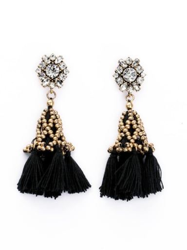 Fashion Small Luxury Tassels Wool Drop stud Earring