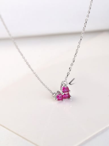 custom Tiny Heart shaped Silver Necklace