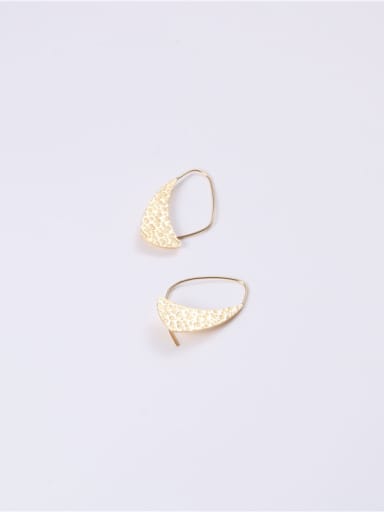 Titanium With Gold Plated Punk Concave Surface Irregular Hook Earrings