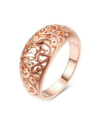 Simple Hollow Classical Rose Gold Plated Ring