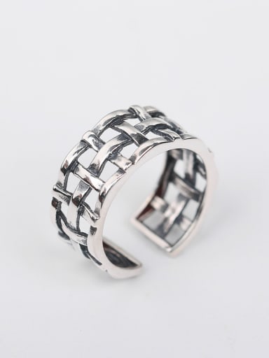 2018 Retro Woven Silver Opening Ring