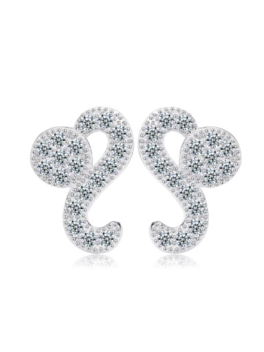 Exquisite S925 Silver Zircons Stud Earrings