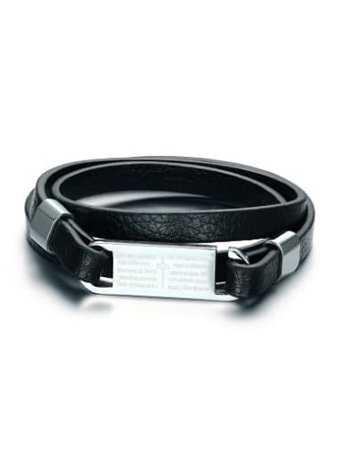 Trendy Geometric Shaped Artificial Leather Bracelet