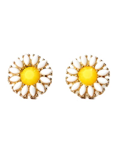 Alloy Gold Plated Fashion Sun Flower stud Earring