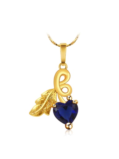 Copper Alloy 24K Gold Plated Ethnic style Heart-shaped Zircon Necklace