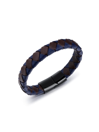 Retro style Woven Artificial Leather Men Bracelet