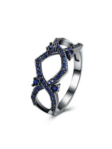 Personalized Blue Zircon Geometrical Ring