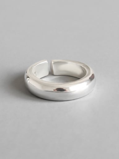 990 Sterling Silver Simplistic Glossy Free size Rings