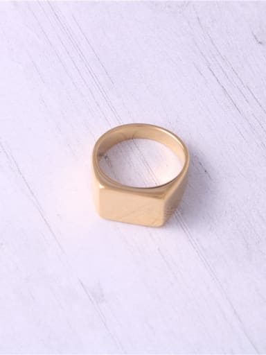 Titanium With Gold Plated Simplistic Smooth Geometric Band Rings