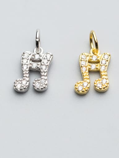 custom 925 Sterling Silver With Silver Plated Musical note Charms